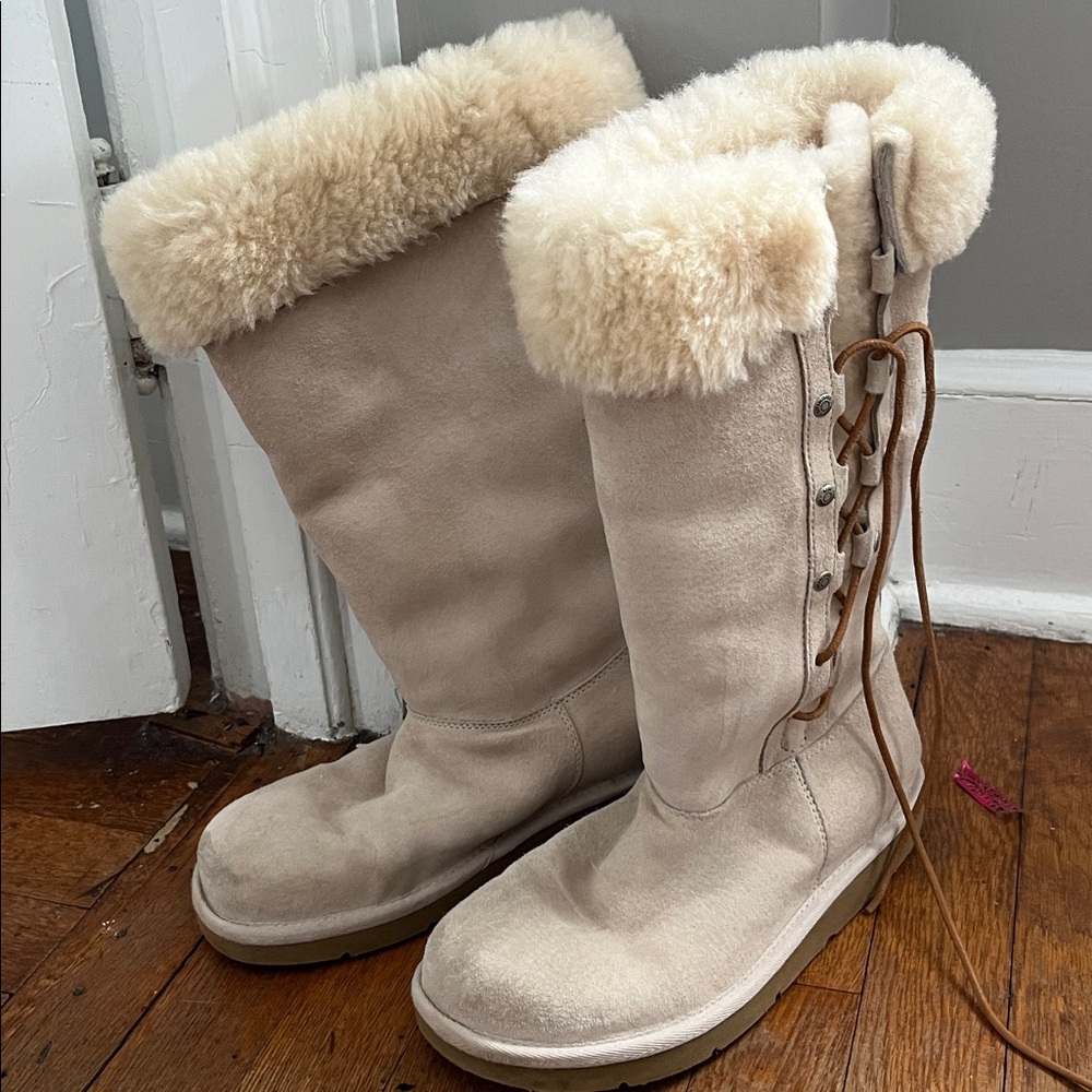 Ugg Upside Tall Leather Suede Boots